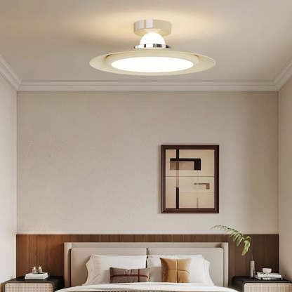 Transitional Cream Flying Saucer Ceiling Light