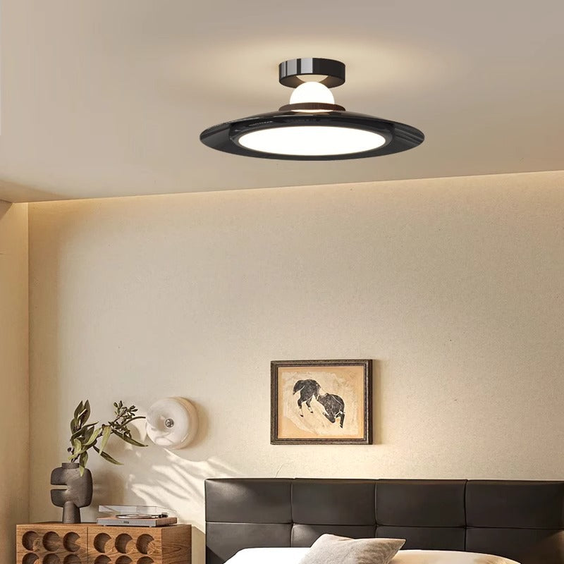 Transitional Cream Flying Saucer Ceiling Light