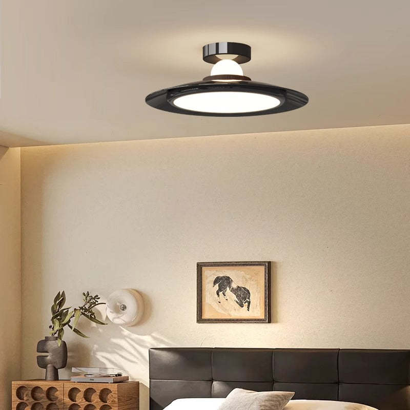 Transitional Cream Flying Saucer Ceiling Light