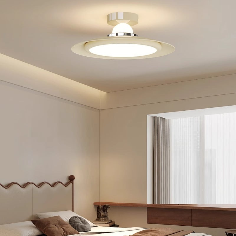 Transitional Cream Flying Saucer Ceiling Light