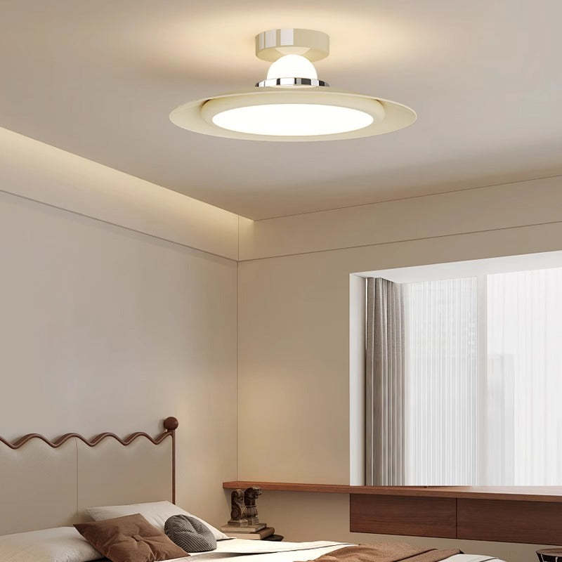 Transitional Cream Flying Saucer Ceiling Light
