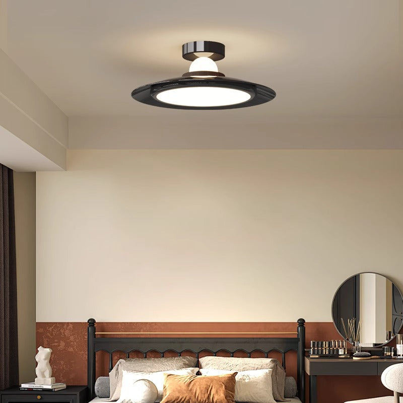 Transitional Cream Flying Saucer Ceiling Light