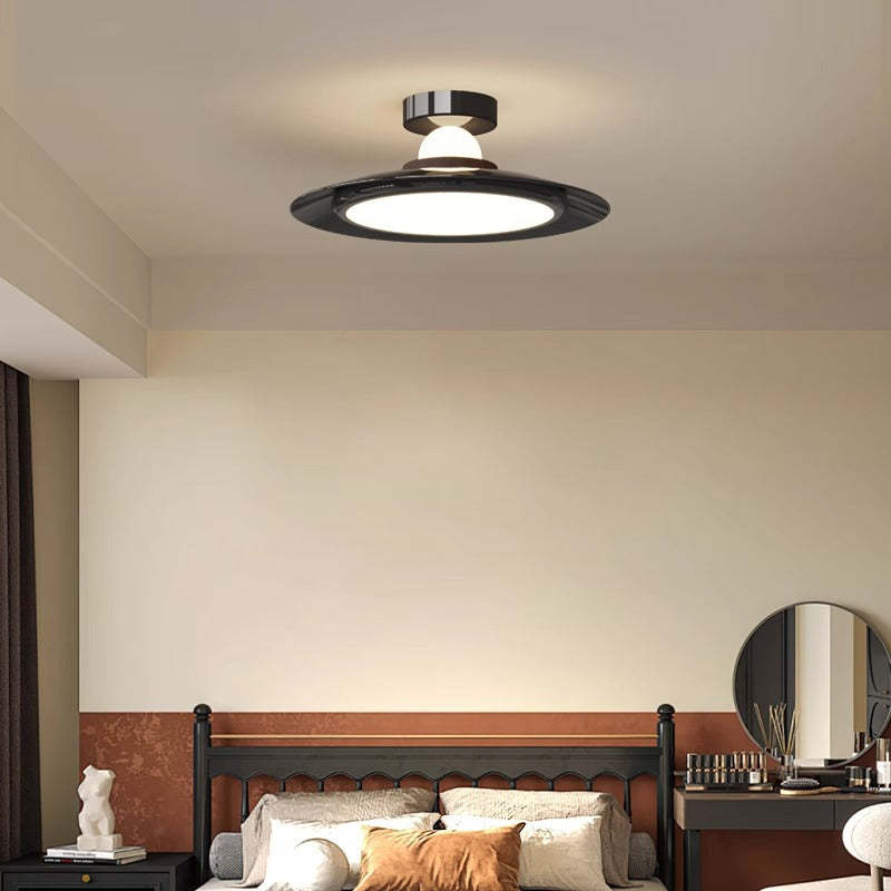 Transitional Cream Flying Saucer Ceiling Light