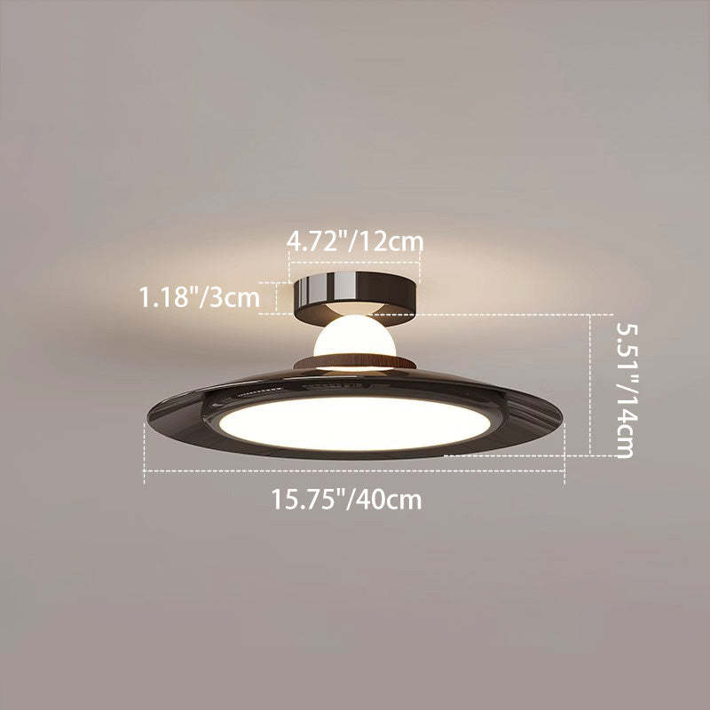 Transitional Cream Flying Saucer Ceiling Light