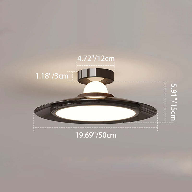 Transitional Cream Flying Saucer Ceiling Light