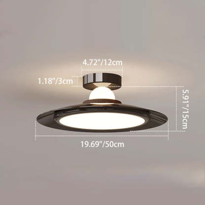 Transitional Cream Flying Saucer Ceiling Light