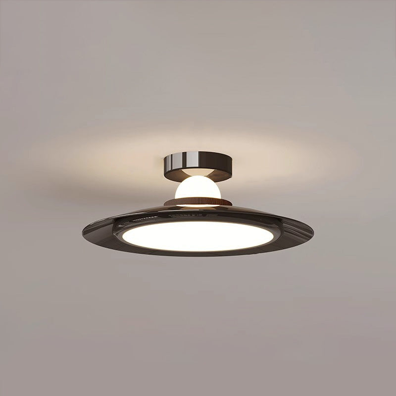Transitional Cream Flying Saucer Ceiling Light