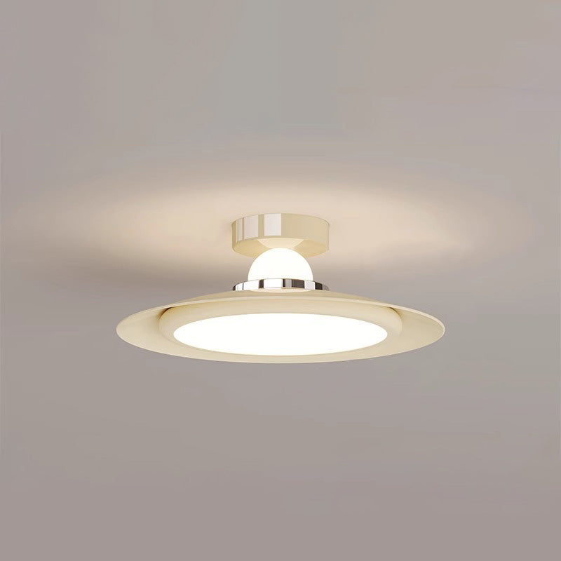 Transitional Cream Flying Saucer Ceiling Light