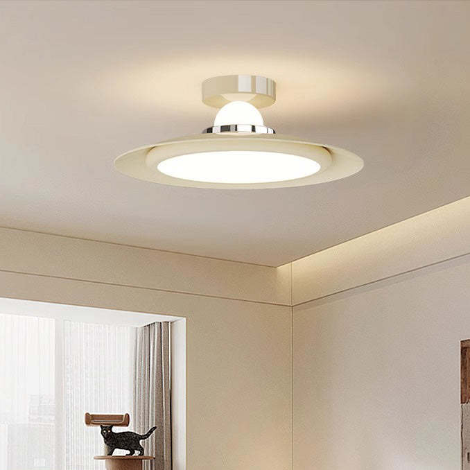Transitional Cream Flying Saucer Ceiling Light