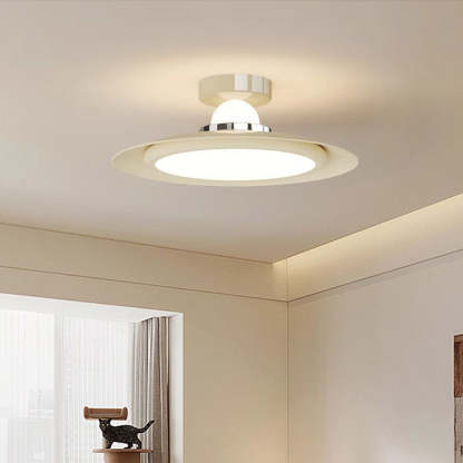 Transitional Cream Flying Saucer Ceiling Light