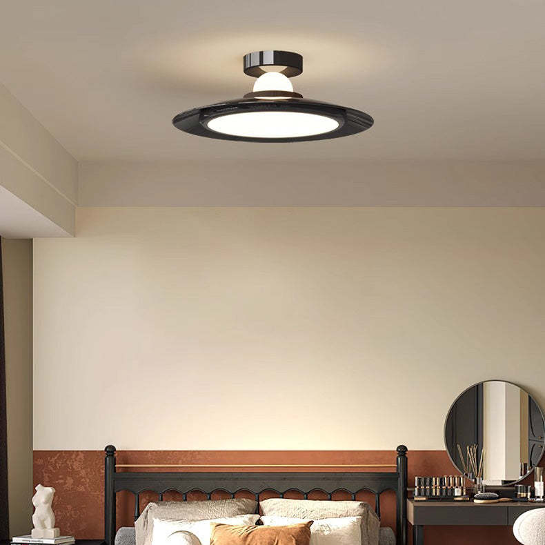 Transitional Cream Flying Saucer Ceiling Light