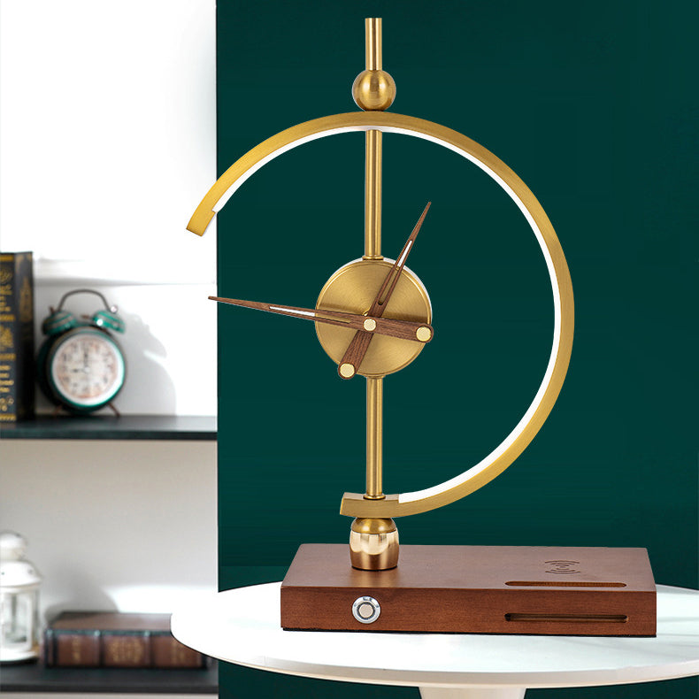Lighom creative clock wood table lamps — Cool White (6000K) / 220V-240V (UK/AU)