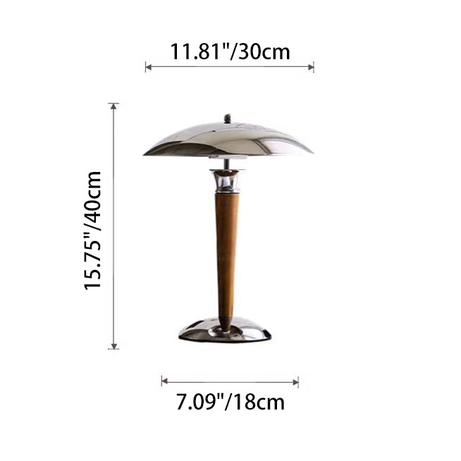 Japanese Mushroom Iron Solid Wood Table Lamp