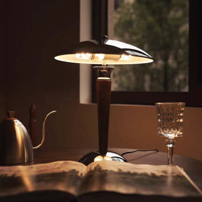 Japanese Mushroom Iron Solid Wood Table Lamp