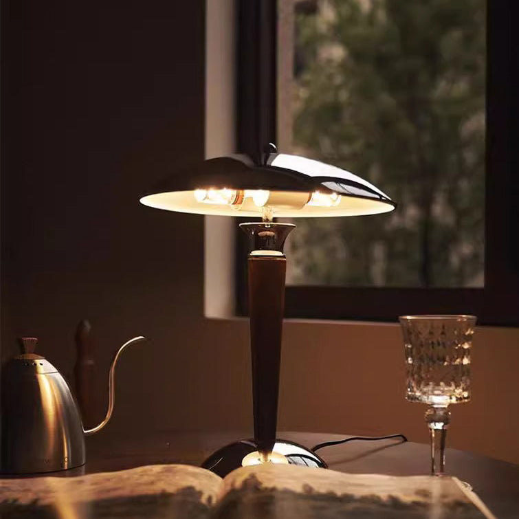 Japanese Mushroom Iron Solid Wood Table Lamp — 220V-240V For UK/AU