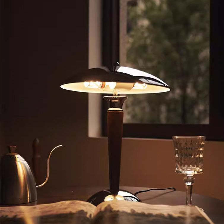Japanese Mushroom Iron Solid Wood Table Lamp — 220V-240V For UK/AU