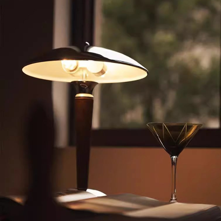 Japanese Mushroom Iron Solid Wood Table Lamp