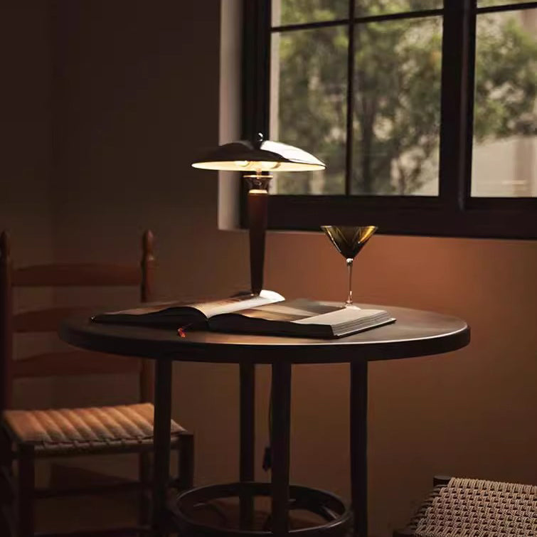 Japanese Mushroom Iron Solid Wood Table Lamp