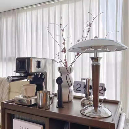 Japanese Mushroom Iron Solid Wood Table Lamp