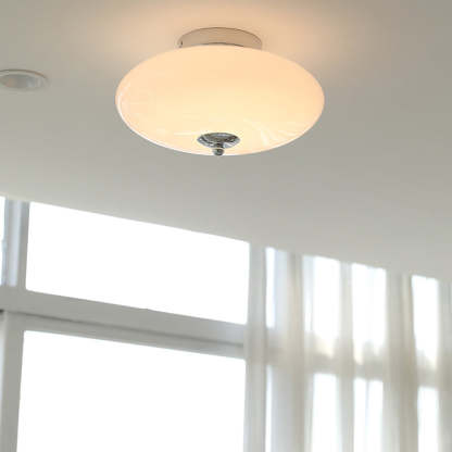 Mid-Century Bauhaus Iron Glass Round Ceiling Light — Gold / Warm Light(3000K) / 220V-240V For UK/AU