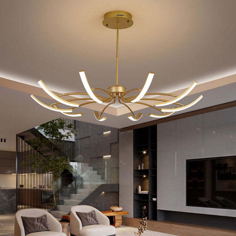 Contemporary Luxe Iron Acrylic Spider LED Chandelier