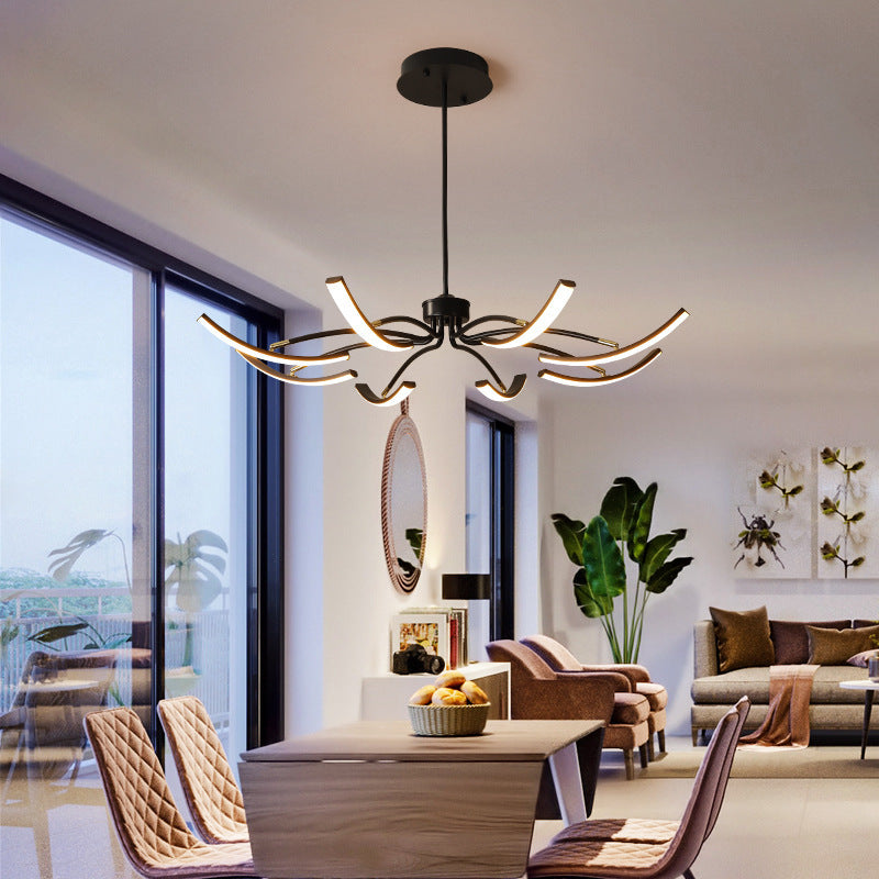 Contemporary Luxe Iron Acrylic Spider LED Chandelier