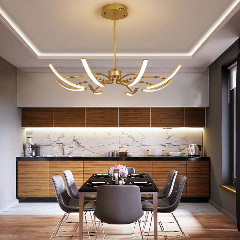 Contemporary Luxe Iron Acrylic Spider LED Chandelier