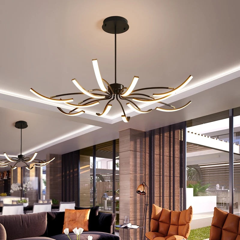 Contemporary Luxe Iron Acrylic Spider LED Chandelier