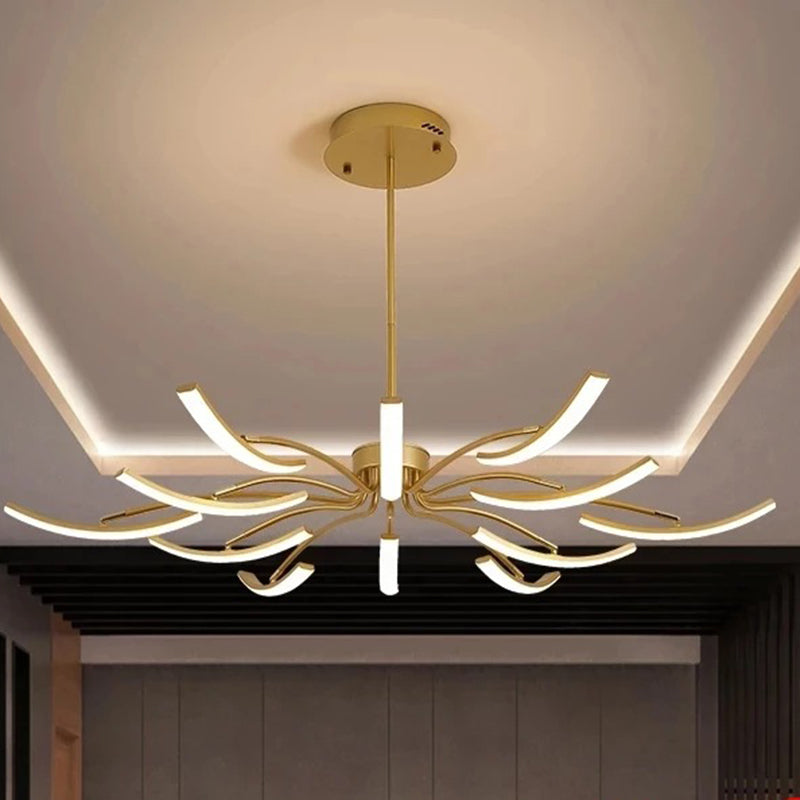 Contemporary Luxe Iron Acrylic Spider LED Chandelier