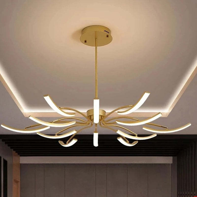 Contemporary Luxe Iron Acrylic Spider LED Chandelier