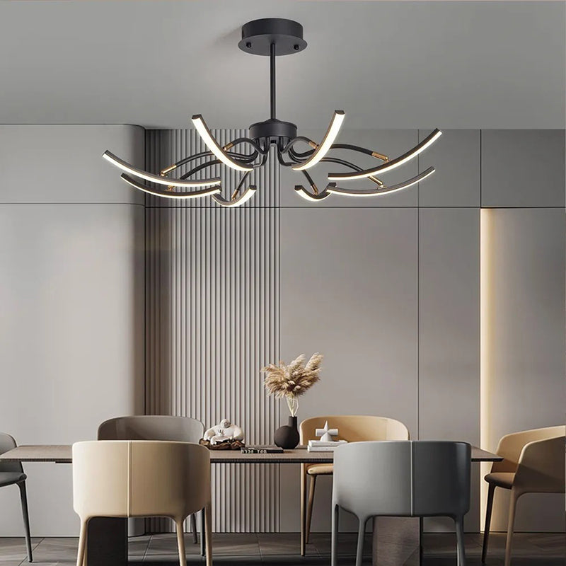 Contemporary Luxe Iron Acrylic Spider LED Chandelier