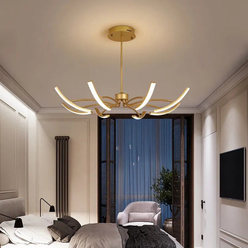 Contemporary Luxe Iron Acrylic Spider LED Chandelier