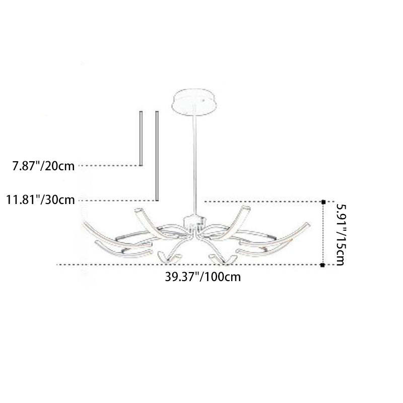 Contemporary Luxe Iron Acrylic Spider LED Chandelier