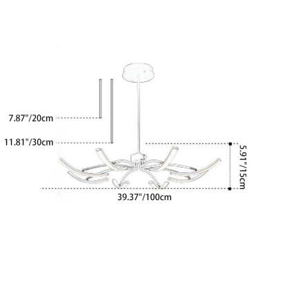 Contemporary Luxe Iron Acrylic Spider LED Chandelier