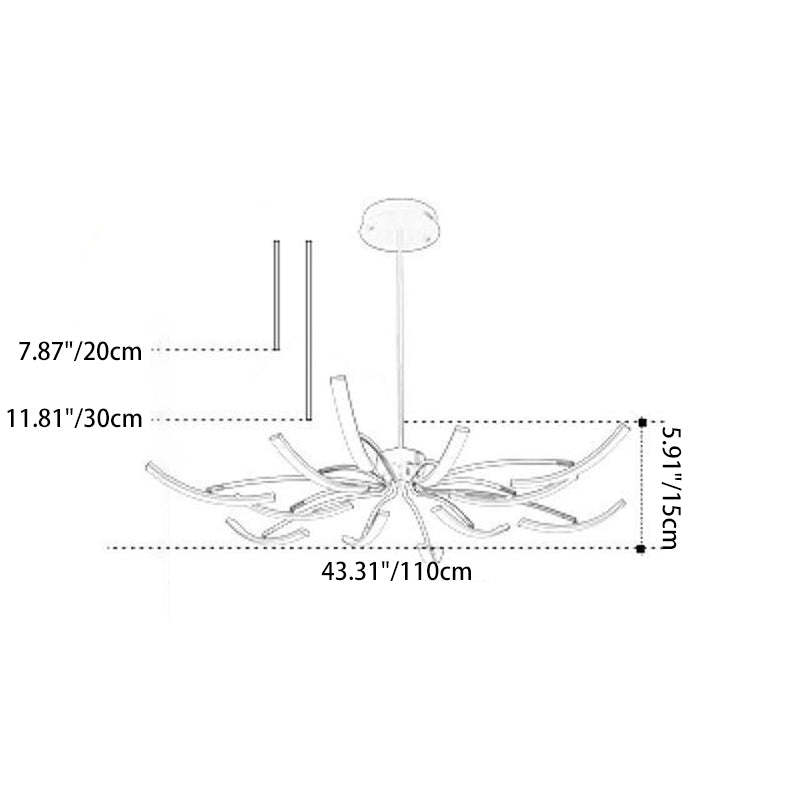 Contemporary Luxe Iron Acrylic Spider LED Chandelier