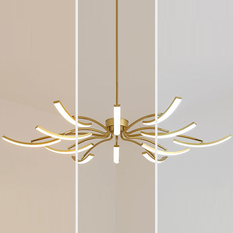 Contemporary Luxe Iron Acrylic Spider LED Chandelier