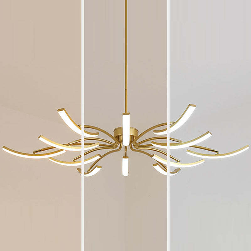 Contemporary Luxe Iron Acrylic Spider LED Chandelier