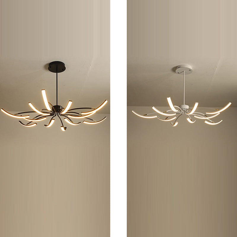 Contemporary Luxe Iron Acrylic Spider LED Chandelier