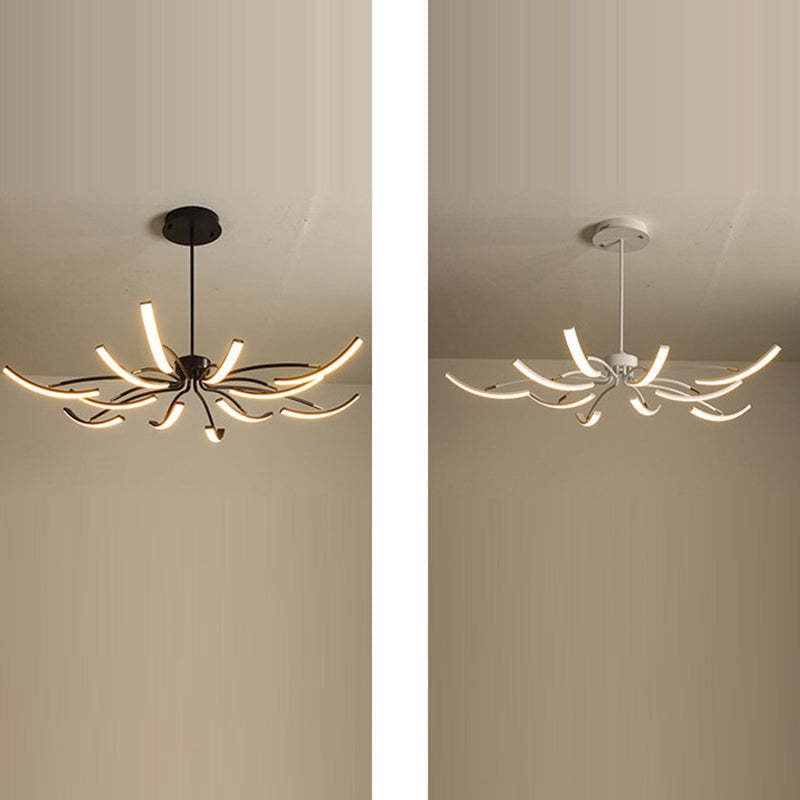 Contemporary Luxe Iron Acrylic Spider LED Chandelier