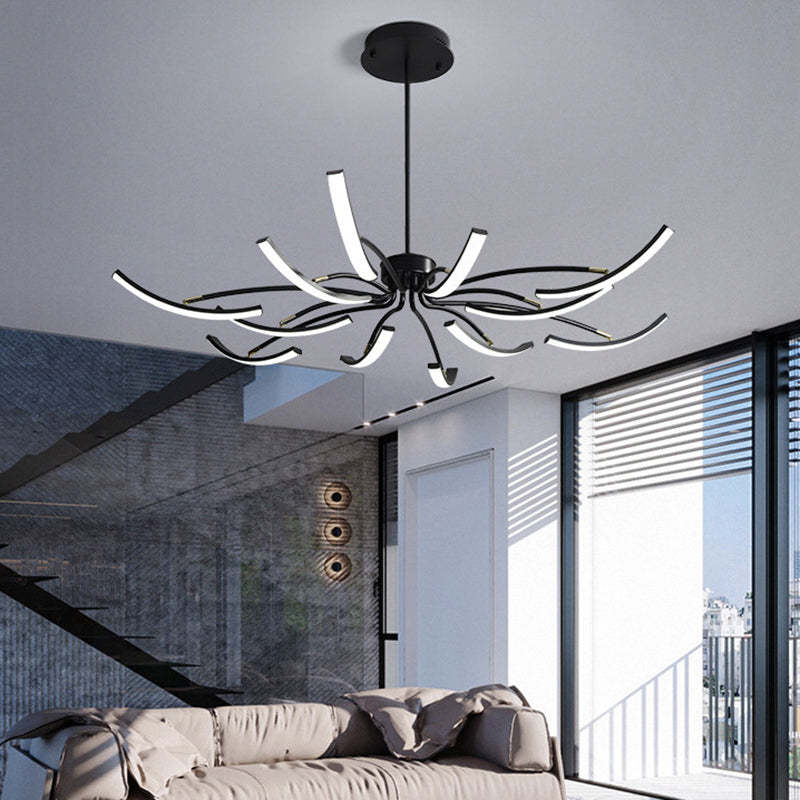 Contemporary Luxe Iron Acrylic Spider LED Chandelier