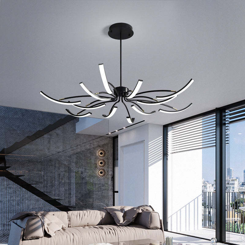 Contemporary Luxe Iron Acrylic Spider LED Chandelier