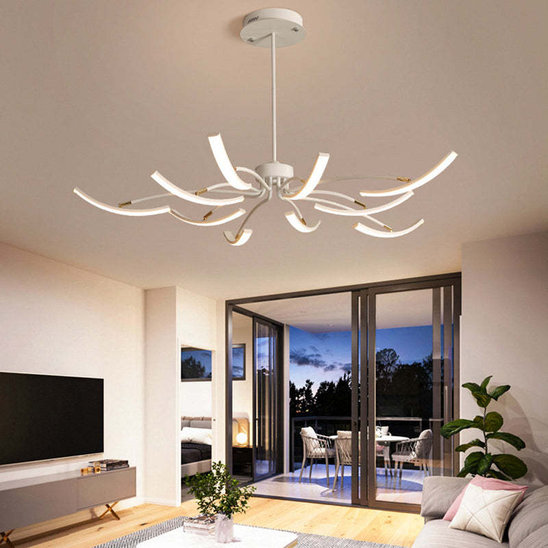 Contemporary Luxe Iron Acrylic Spider LED Chandelier