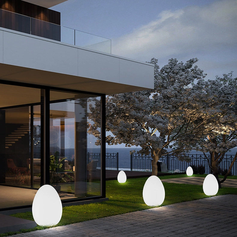 Minimalist Solar Dinosaur Egg LED Outdoor Light