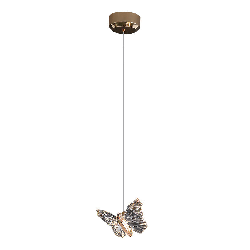 Contemporary Butterfly Acrylic Zinc LED Pendant Light