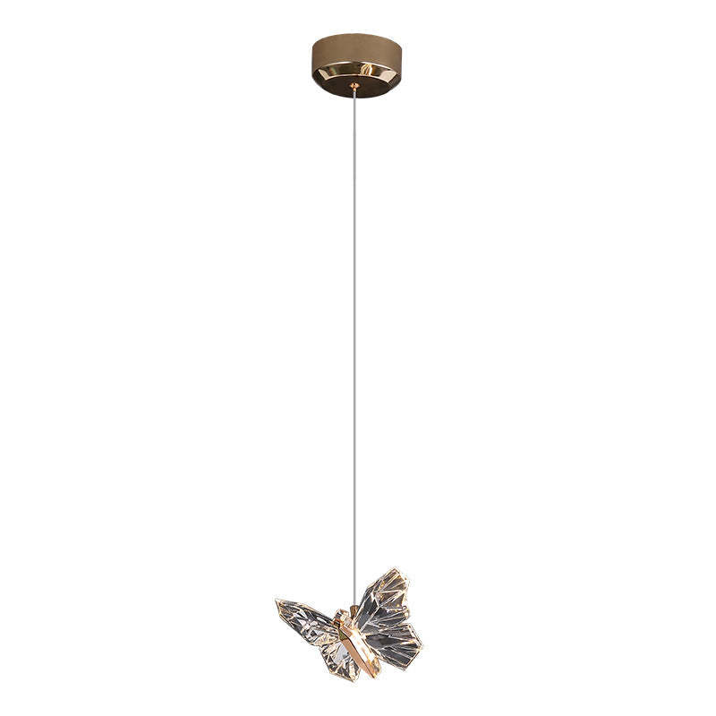 Contemporary Butterfly Acrylic Zinc LED Pendant Light