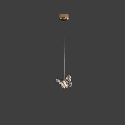 Contemporary Butterfly Acrylic Zinc LED Pendant Light