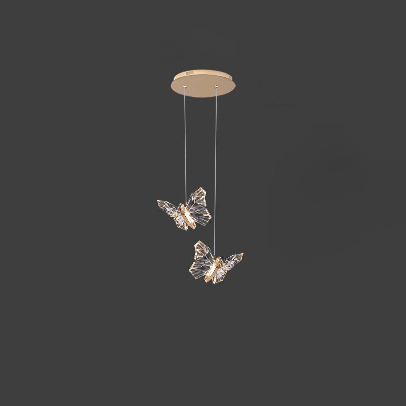 Contemporary Butterfly Acrylic Zinc LED Pendant Light