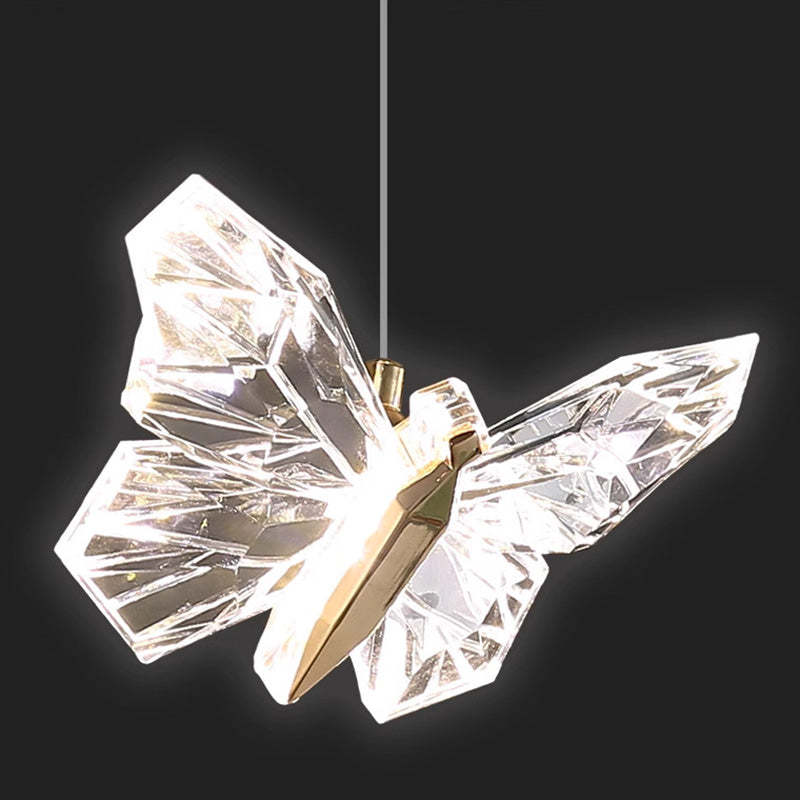 Contemporary Butterfly Acrylic Zinc LED Pendant Light