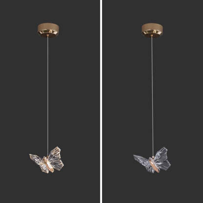 Contemporary Butterfly Acrylic Zinc LED Pendant Light