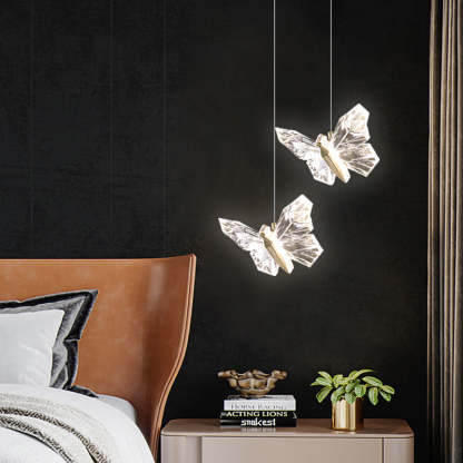 Contemporary Butterfly Acrylic Zinc LED Pendant Light